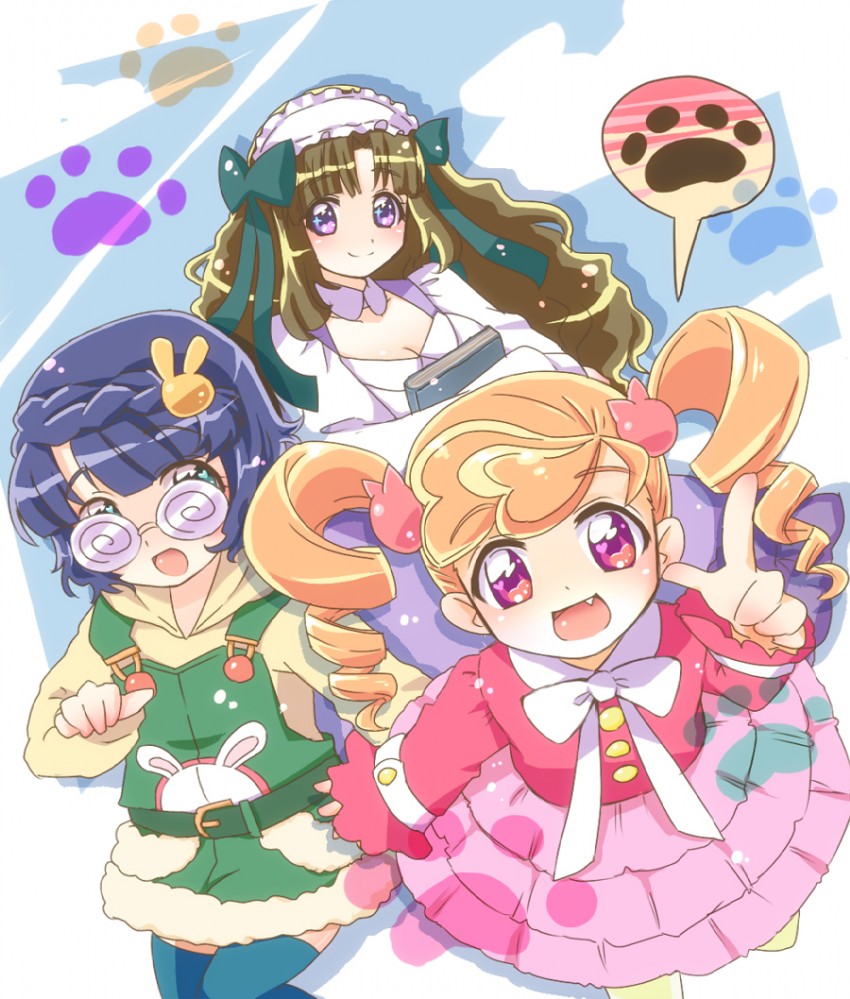 mikogami riko, mikogami nagisa, and mikogami rimu (anyamal tantei kirumin zoo) drawn by kanae_tsukasa