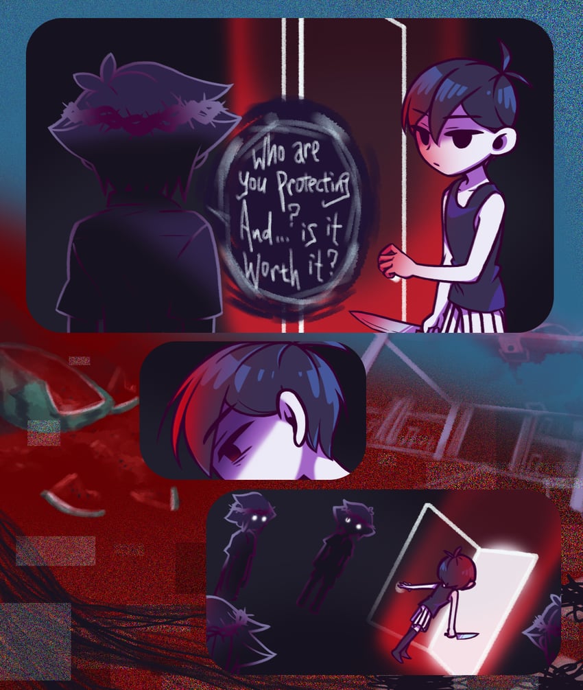 omori and stranger (omori) drawn by laser-lance