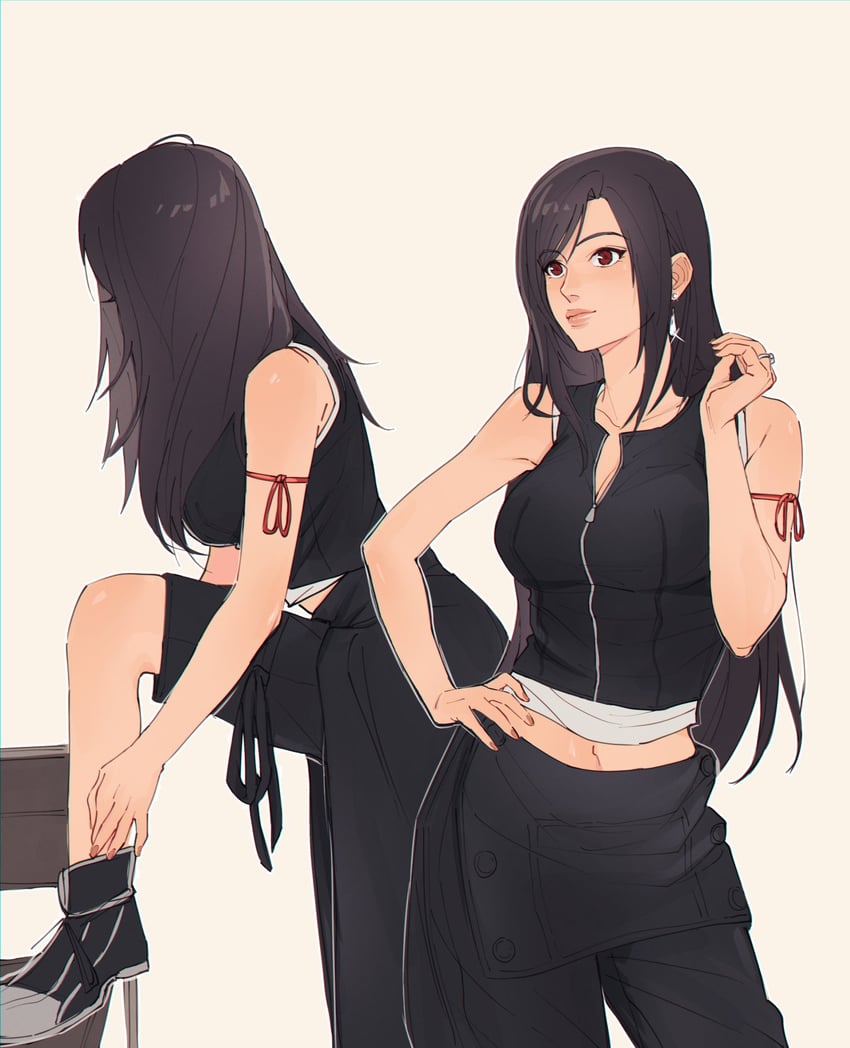 tifa lockhart (final fantasy and 2 more) drawn by pudelmudel