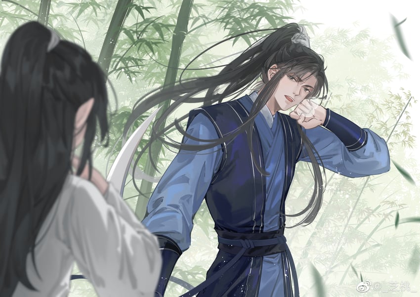 chu wanning, xue meng, and xia sini (erha he ta de bai mao shizun) drawn by huiii_0209