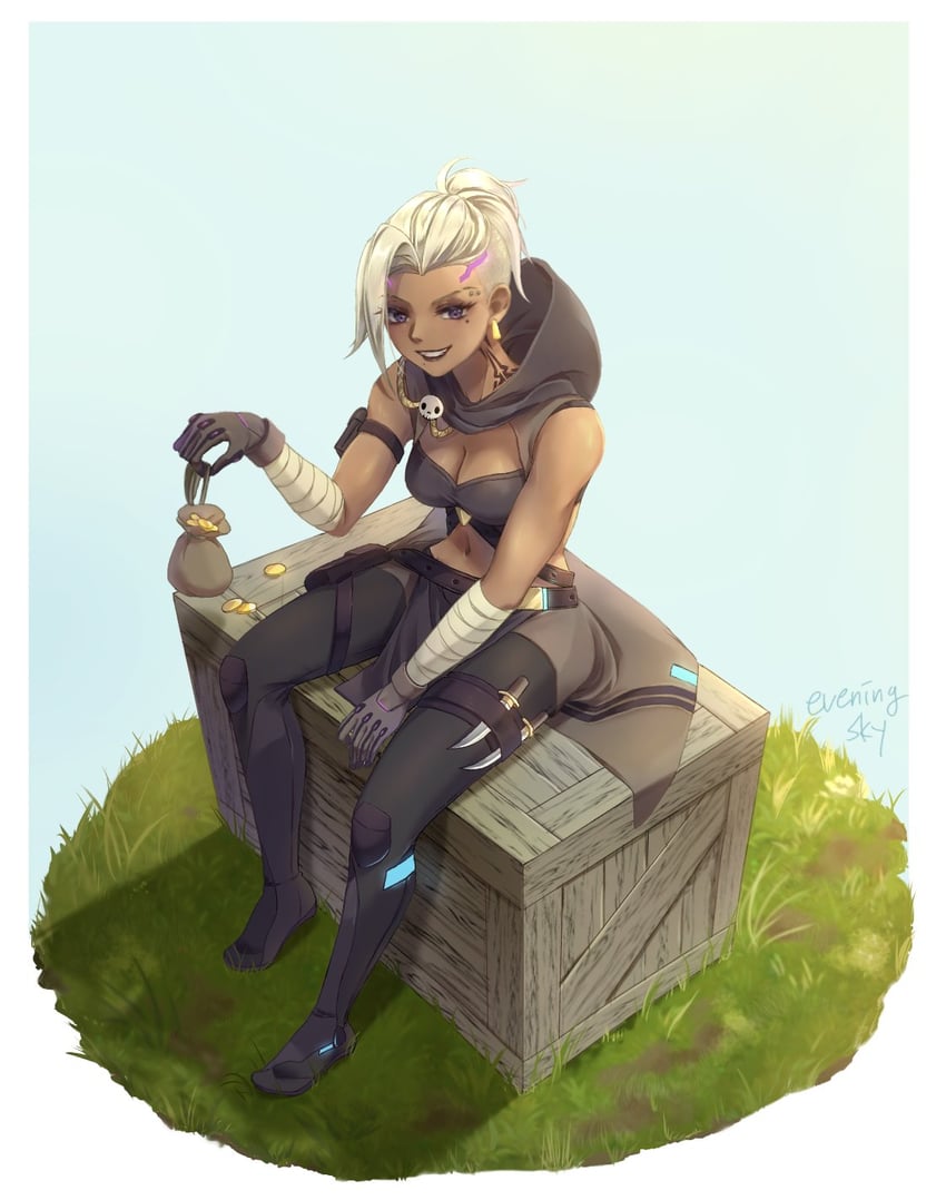 sombra (overwatch and 1 more) drawn by eveningsky_som