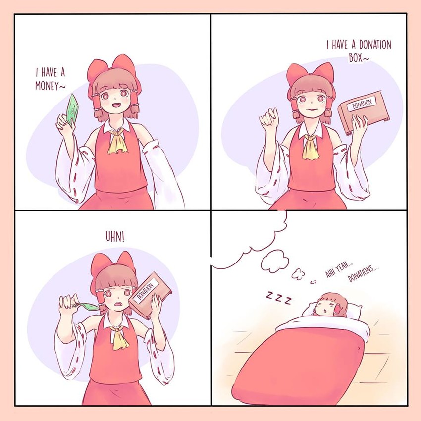 hakurei reimu (touhou and 1 more) drawn by yoruny