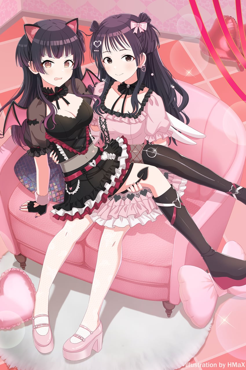 mayuzumi fuyuko and yukimura eri (idolmaster and 1 more) drawn by hmax