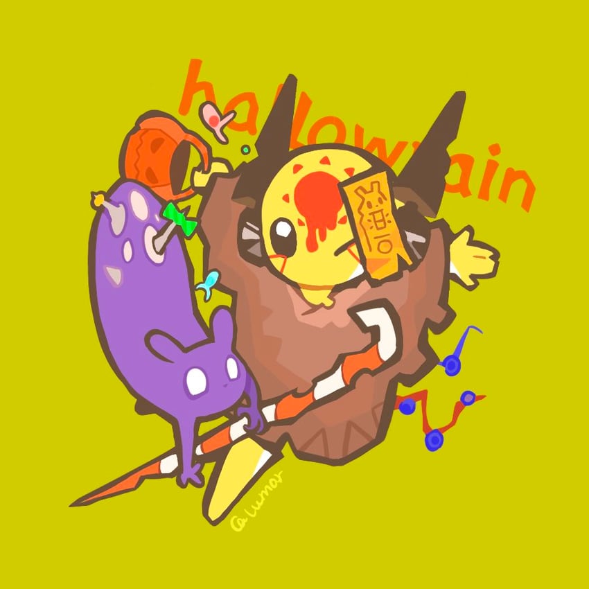 spearmaster and seven red suns (rain world) drawn by lelegular