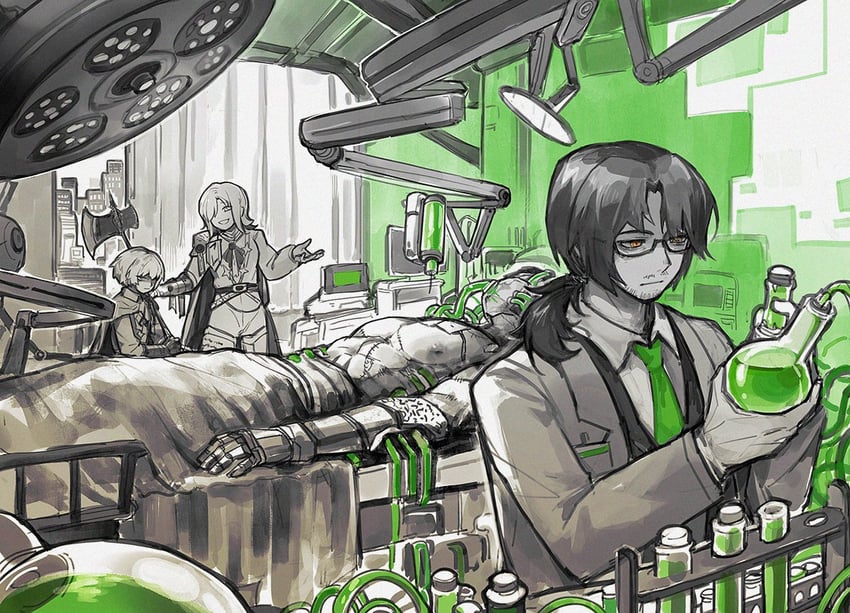 faust, sinclair, gregor, and meursault (project moon and 1 more) drawn by flaw_eight
