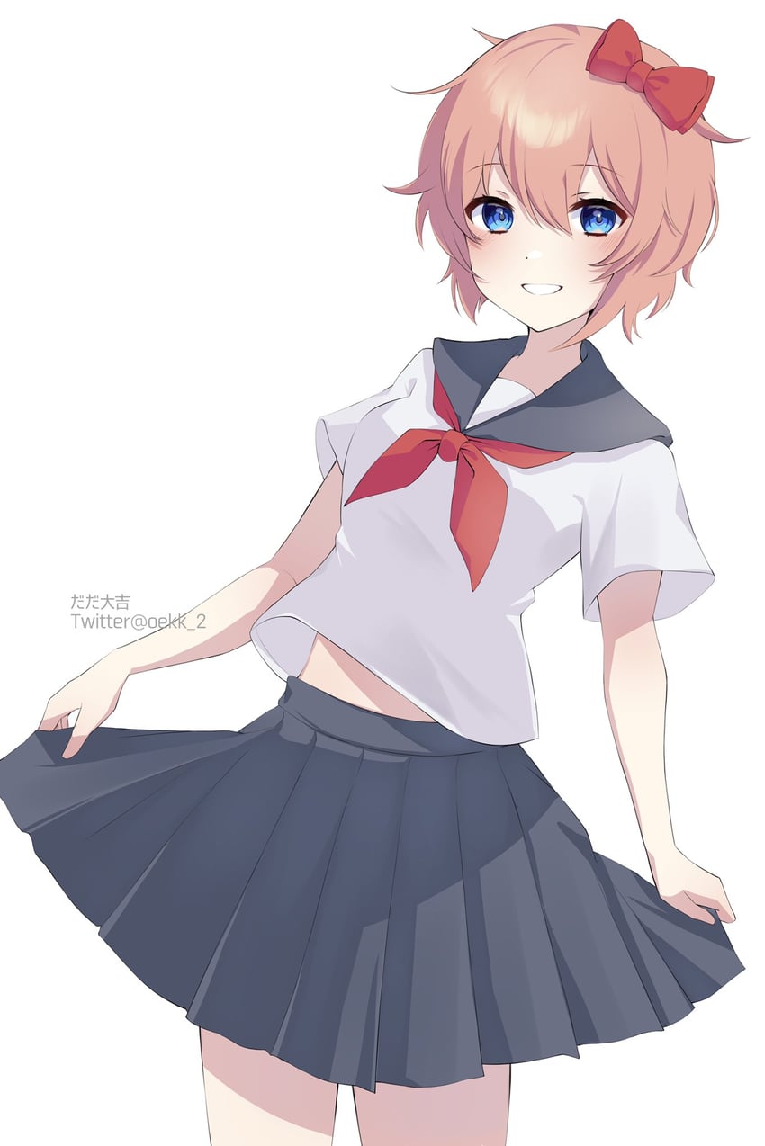sayori (doki doki literature club) drawn by oekk_2