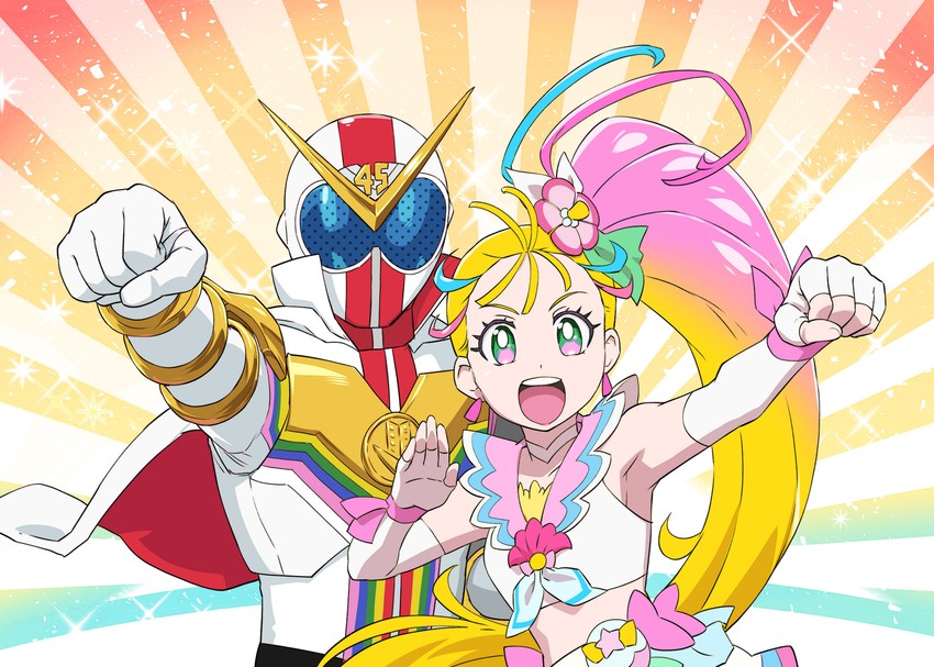 natsuumi manatsu, cure summer, and zenkaizer (precure and 3 more) drawn by ueyama_michirou