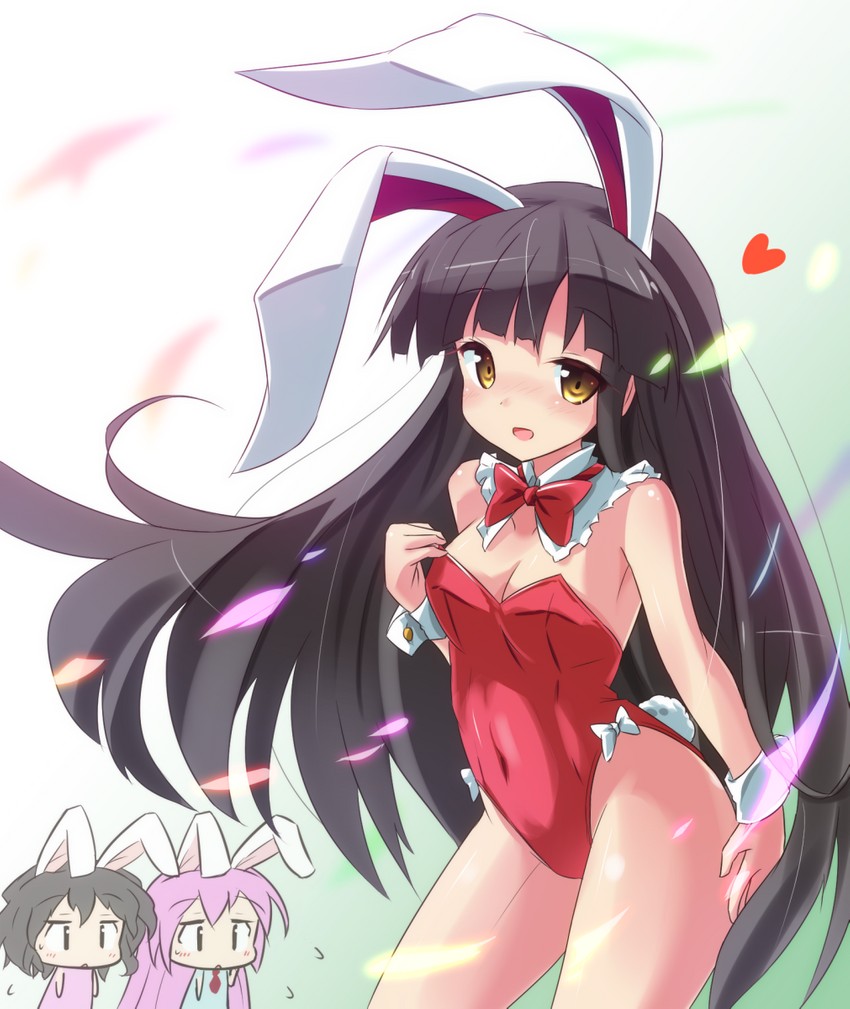 reisen udongein inaba, houraisan kaguya, and inaba tewi (touhou) drawn by ryogo