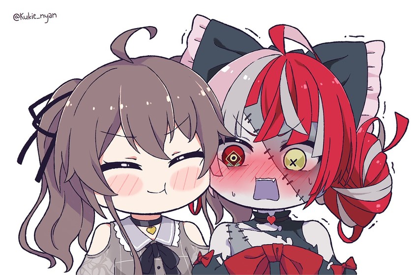 natsuiro matsuri and kureiji ollie (hololive and 1 more) drawn by kukie-nyan