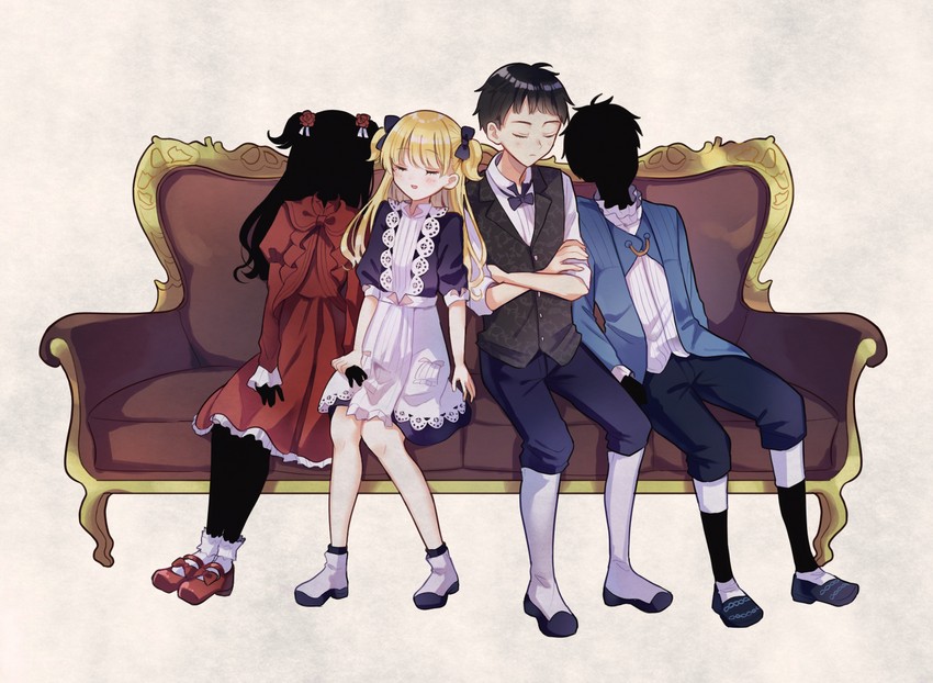 emilico, kate, shaun, and john (shadows house) drawn by mametarou_(mameji)