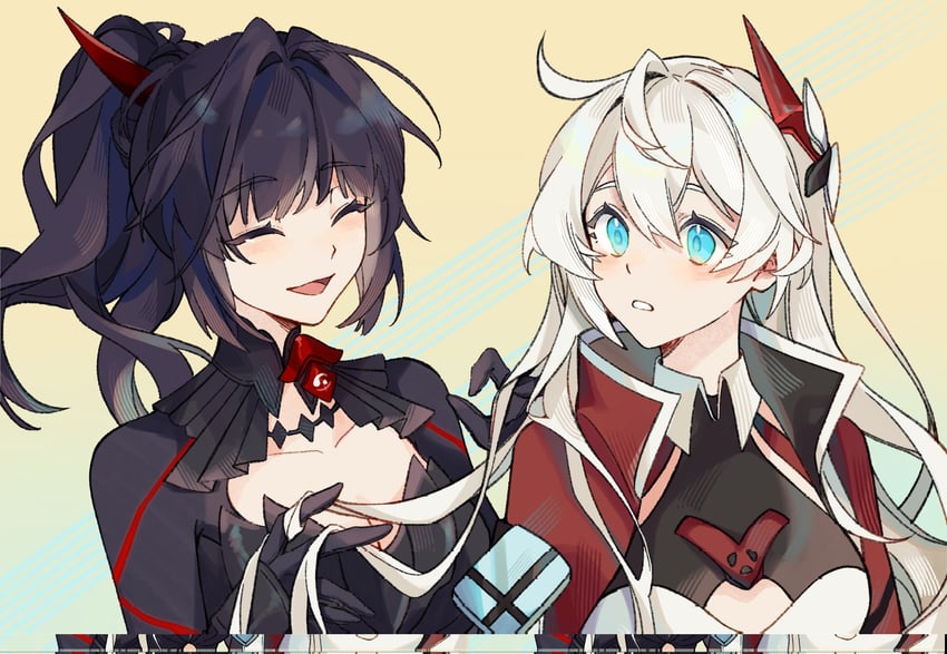 kiana kaslana and raiden mei (honkai and 1 more) drawn by fuzijo