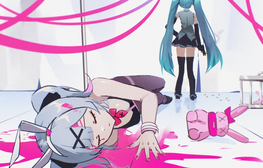 hatsune miku (vocaloid and 1 more) drawn by danraz0r