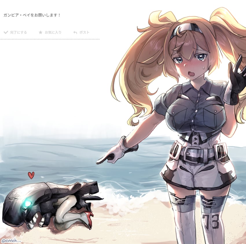 gambier bay and i-class destroyer (kantai collection) drawn by enneh