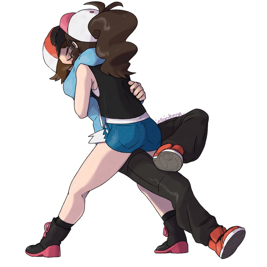hilda and hilbert (pokemon and 1 more) drawn by jellojolteon2000