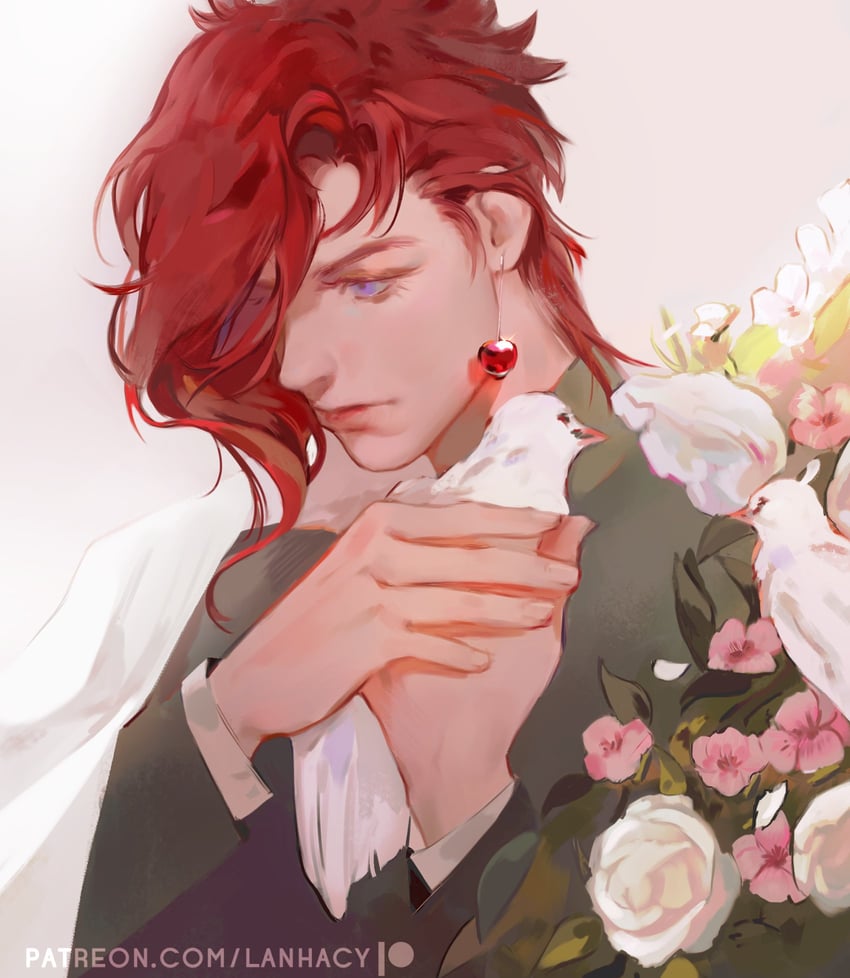 kakyoin noriaki (jojo no kimyou na bouken and 1 more) drawn by lanhacy