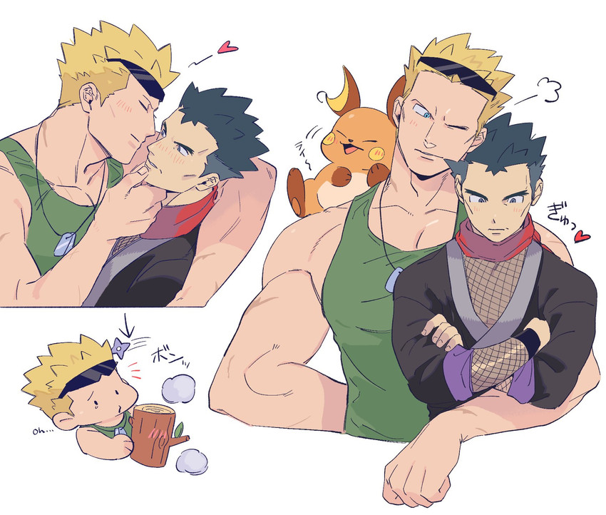 raichu, surge, and koga (pokemon and 1 more) drawn by green_(grimy)