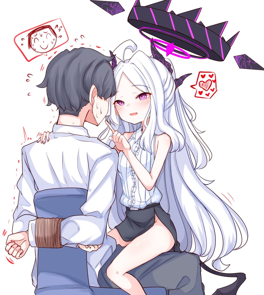 sensei, doodle sensei, and hina (blue archive) drawn by peroronti