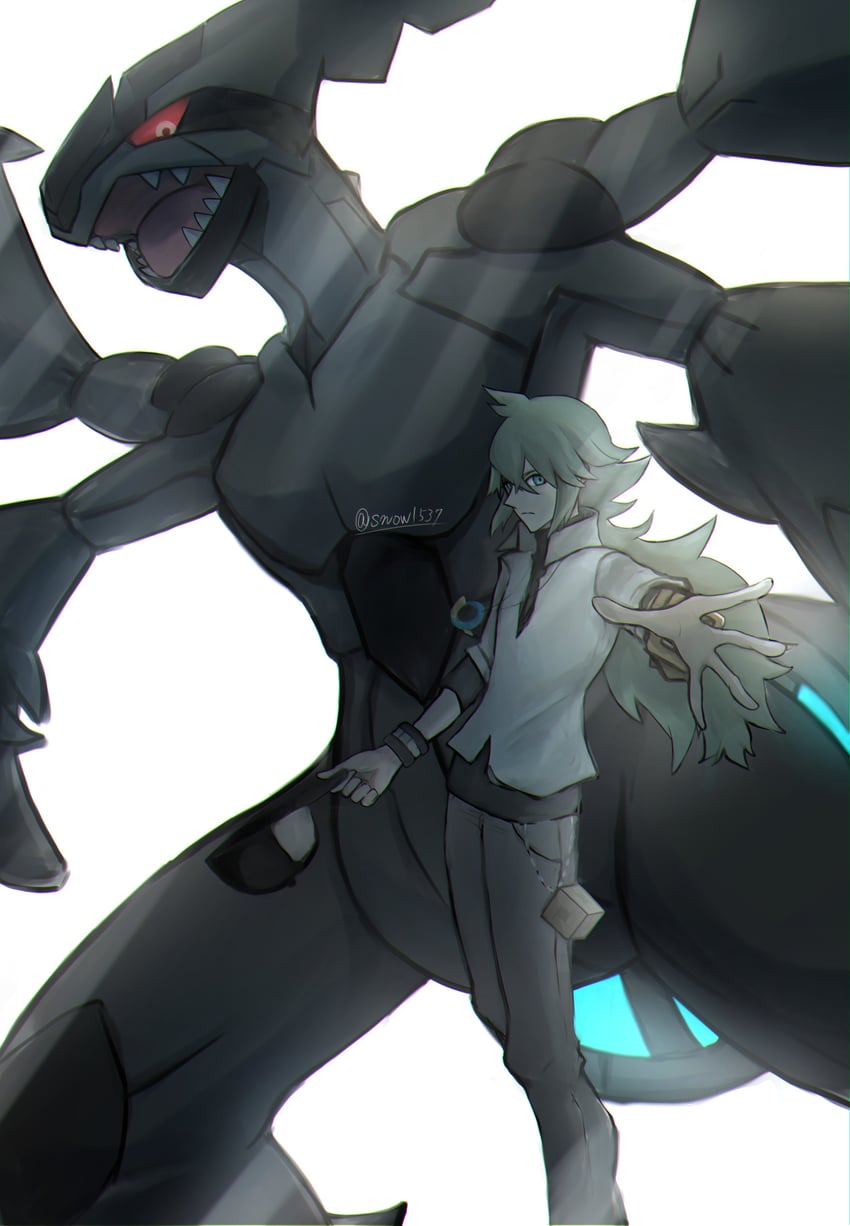 n and zekrom (pokemon and 1 more) drawn by snow_(ffgf7255)