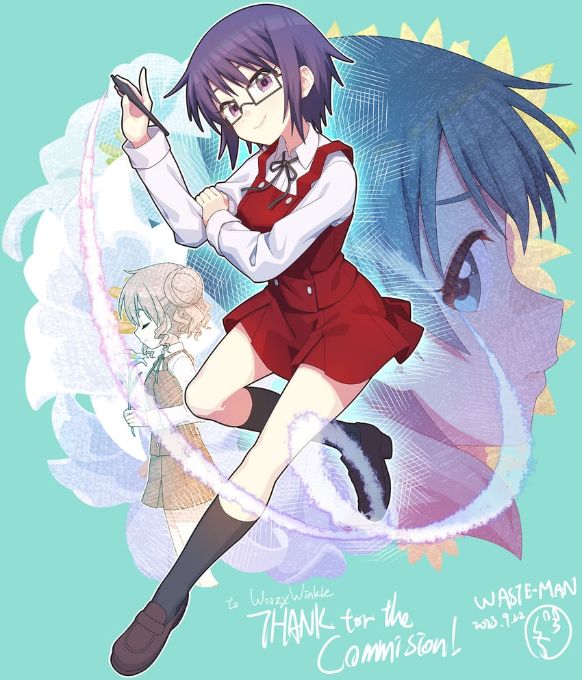 hiro, sae, and natsume (hidamari sketch) drawn by waste-man