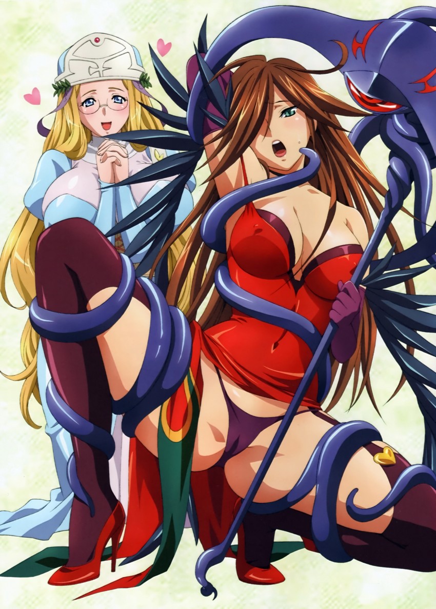 nyx, melpha, flame master nyx, and gainos priestess melpha (queen's blade)