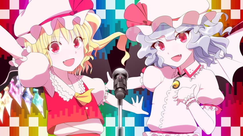 remilia scarlet and flandre scarlet (touhou) drawn by sugiura_rippu