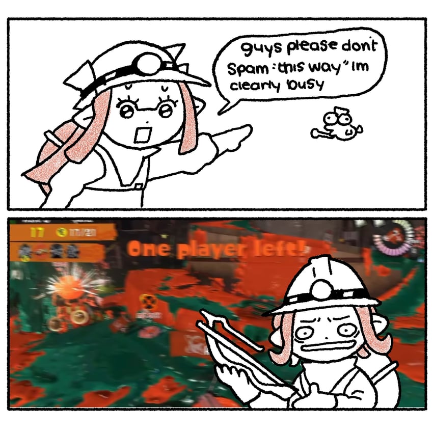 inkling player character, inkling girl, octoling player character, octoling girl, and smallfry (splatoon and 1 more) drawn by ri_(stackopamcake)