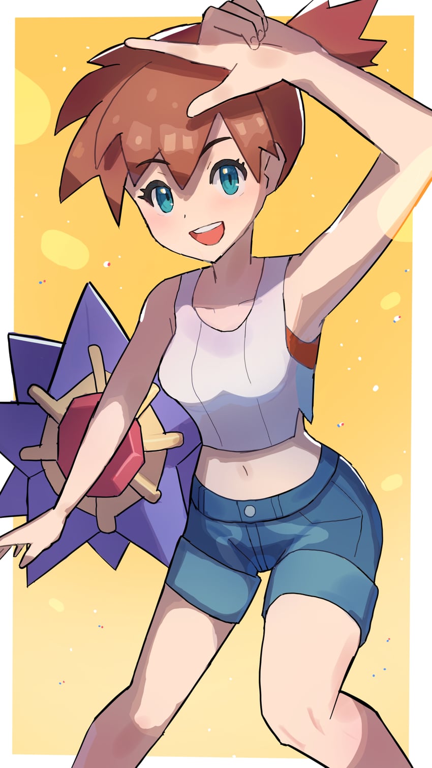 misty and starmie (pokemon and 1 more) drawn by chaki_illustrator