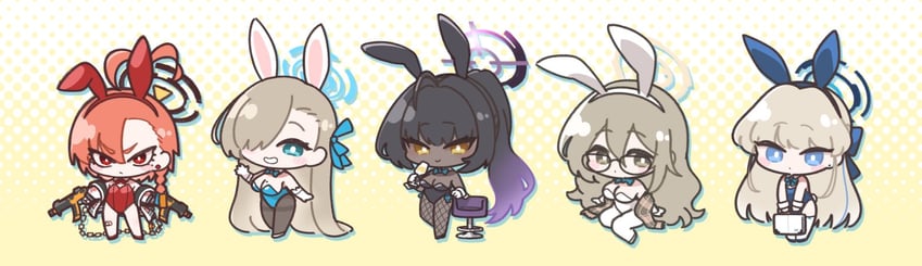 asuna, toki, karin, neru, and akane (blue archive) drawn by hirakecinnamon