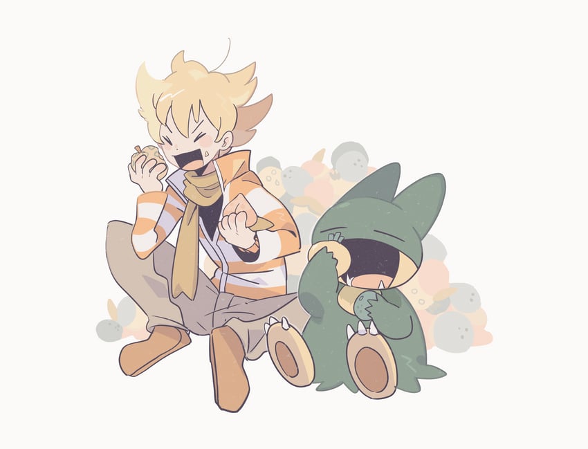 barry and munchlax (pokemon and 2 more) drawn by gogeyama