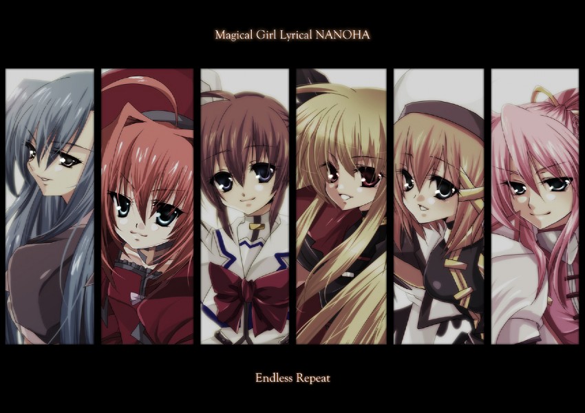 fate testarossa, takamachi nanoha, yagami hayate, vita, signum, and 1 more (lyrical nanoha and 3 more) drawn by kuko_(endless-repeat)