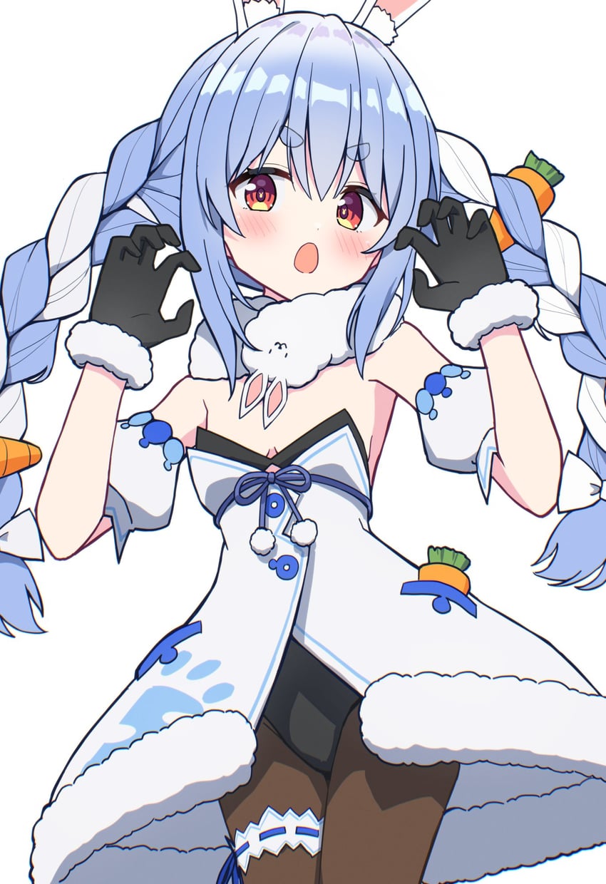 usada pekora and don-chan (hololive) drawn by kaie