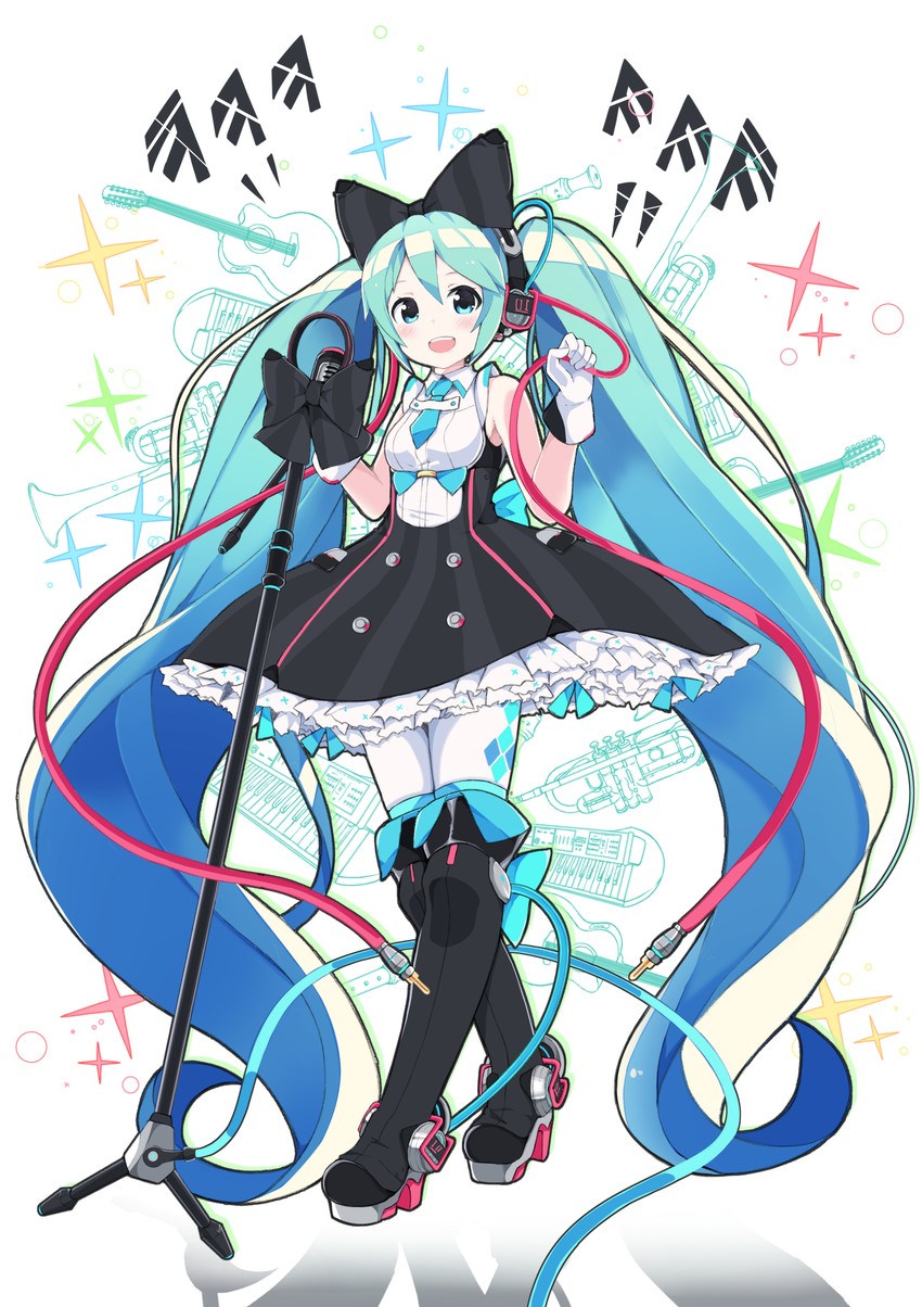 hatsune miku and magical mirai miku (vocaloid and 1 more) drawn by namuya_(dlcjfgns456)
