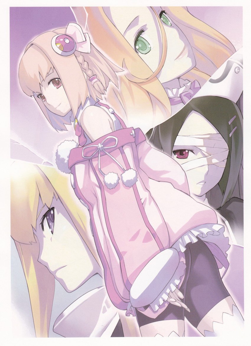 saki, filament, sakia-rumei, and salapator (ar tonelico and 1 more) drawn by nagi_ryou