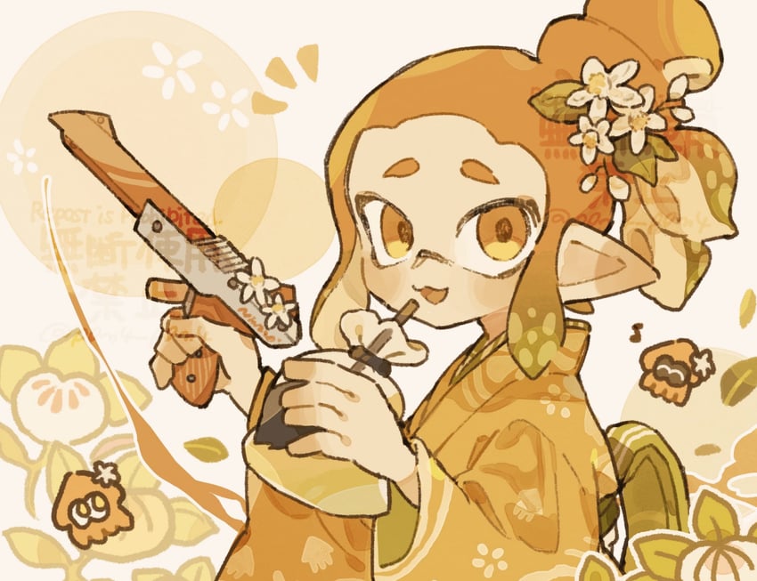 inkling player character and inkling girl (splatoon) drawn by p0m4_p0m4