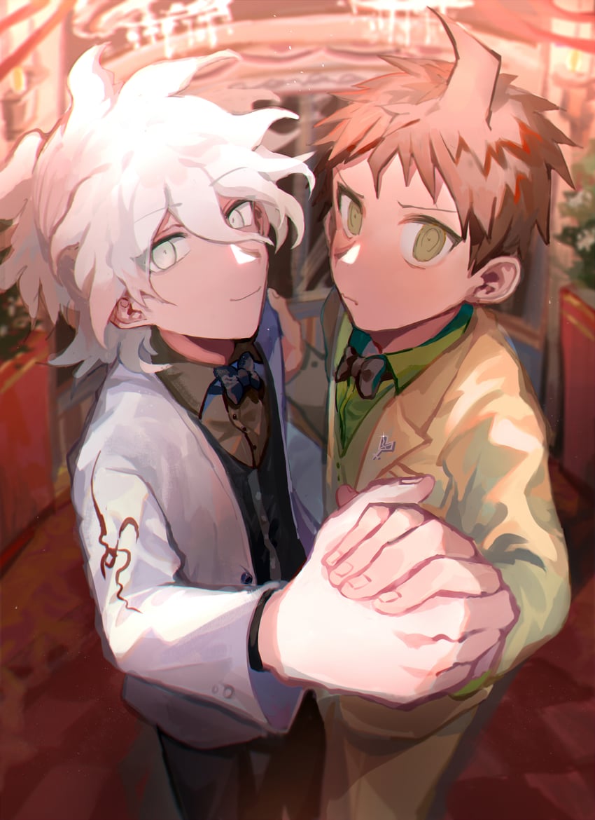 komaeda nagito and hinata hajime (danganronpa and 1 more) drawn by heichiyo