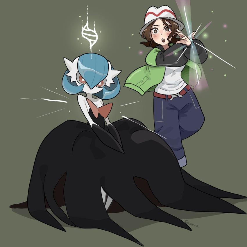 gardevoir, mega gardevoir, and harmony (pokemon and 1 more) drawn by guava_art