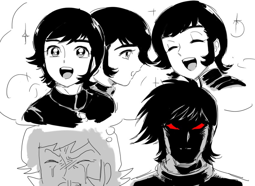 fudou akira and asuka ryou (devilman) drawn by thirty_8ght