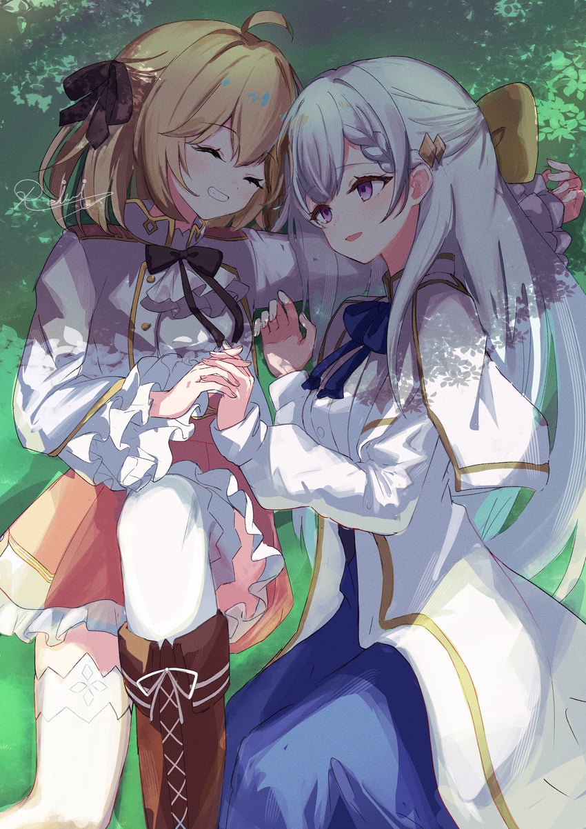 anisphia wynn palettia and euphyllia magenta (tensei oujo to tensai reijou no mahou kakumei) drawn by reinoni