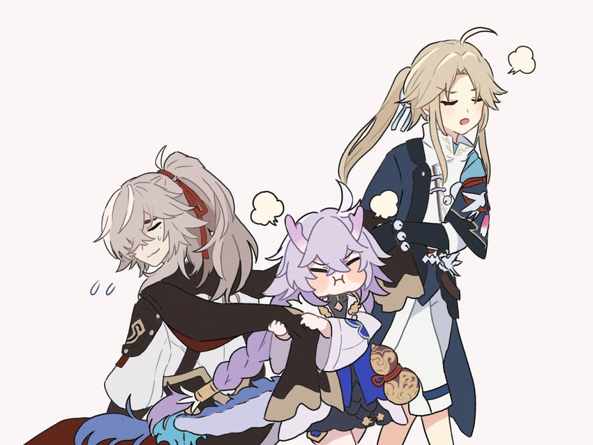jing yuan, yanqing, and bailu (honkai and 1 more) drawn by susukinohara320