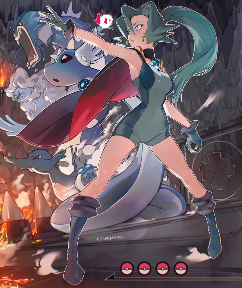 altaria, gyarados, dragonair, clair, kingdra, and 1 more (pokemon and 1 more) drawn by cesar_art456