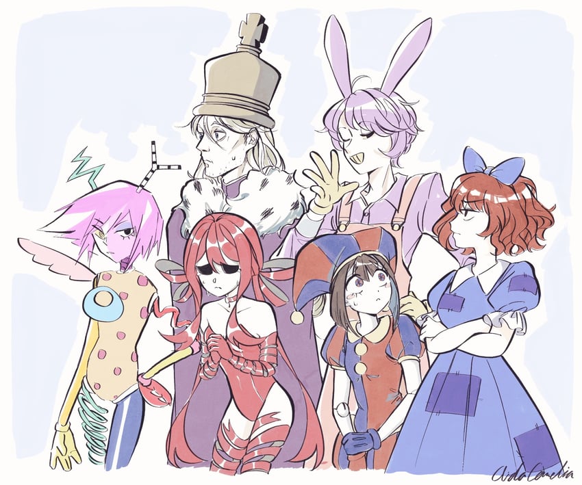 pomni, jax, ragatha, gangle, kinger, and 1 more (the amazing digital circus) drawn by aida_(aidacamelia0516)