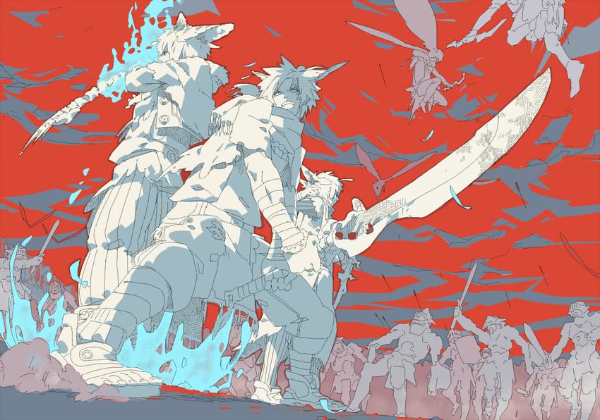 pixiv fantasia and 1 more drawn by honya_lala