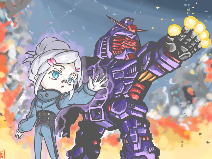 deux murasame and psycho gundam (gundam and 2 more) drawn by mukago