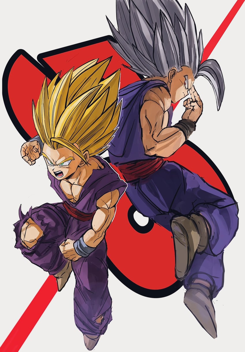 son gohan and gohan beast (dragon ball and 3 more) drawn by haihunn58