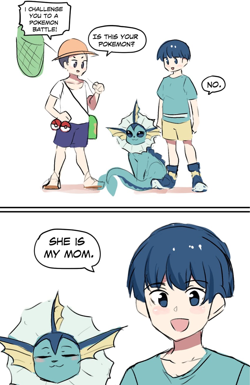 Vaporeon And Bug Catcher pokemon And 2 More Drawn By Hinghoi Danbooru