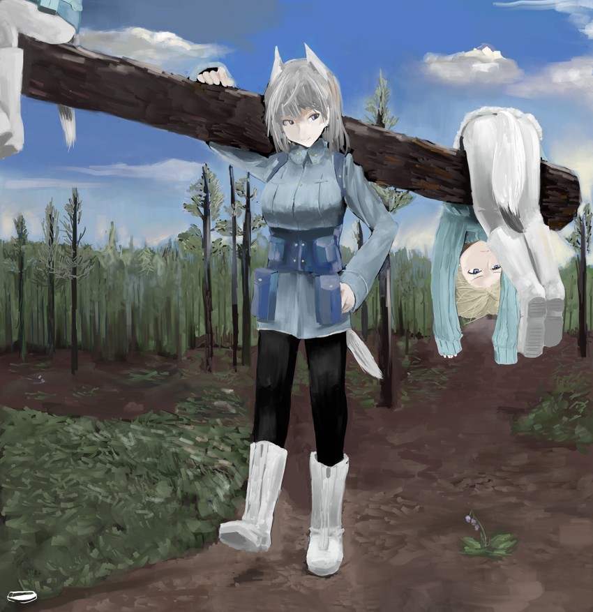 eila ilmatar juutilainen, nikka edvardine katajainen, and aurora e. juutilainen (world witches series and 3 more) drawn by oftaj