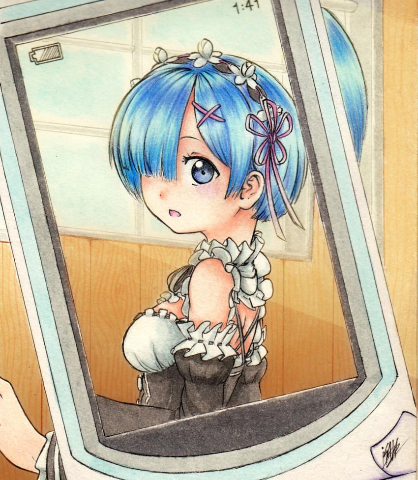 rem (re:zero kara hajimeru isekai seikatsu) drawn by isaki_tanaka