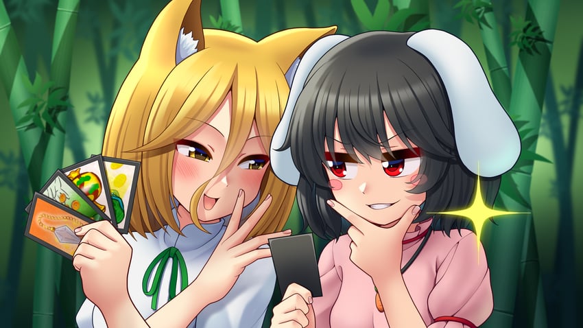 inaba tewi and kudamaki tsukasa (touhou) drawn by tatsu_toyoyo