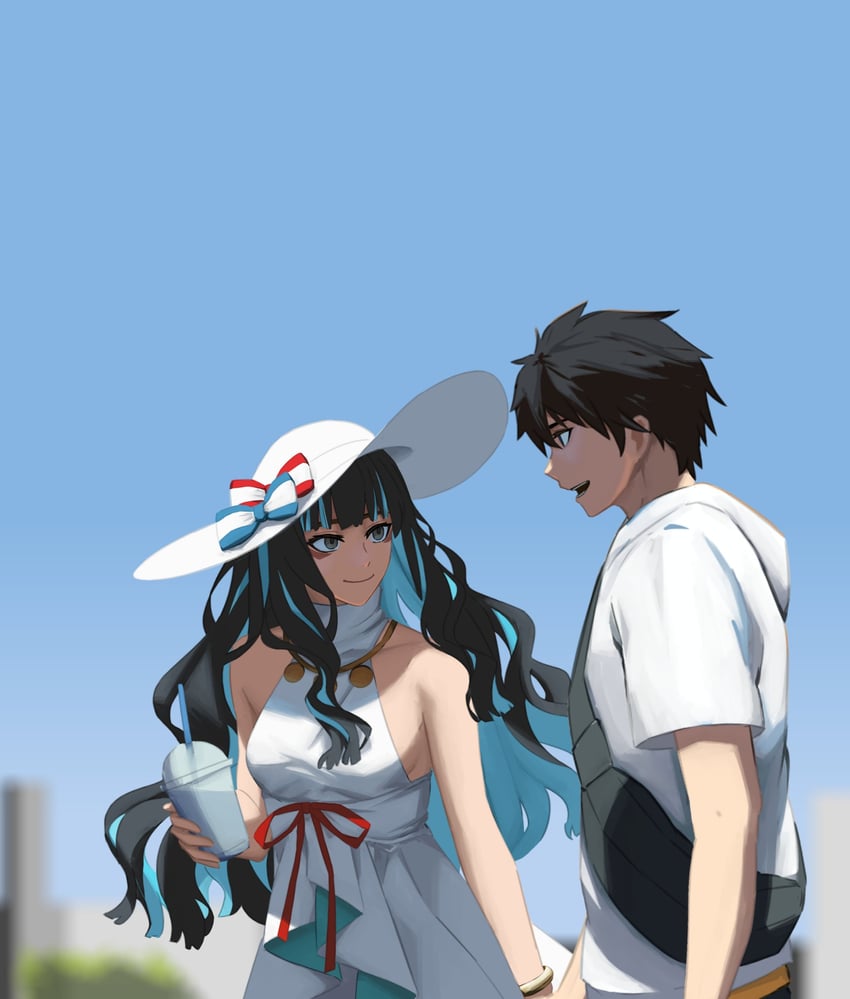 fujimaru ritsuka and tenochtitlan (fate and 1 more) drawn by paperpillar