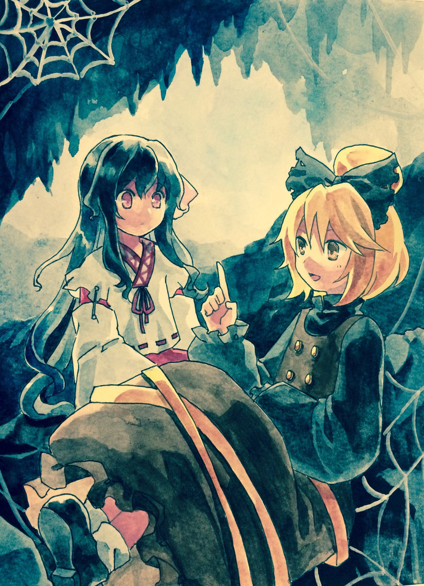 kurodani yamame and girl who trained on mt. haku (touhou and 1 more) drawn by kaigen_1025